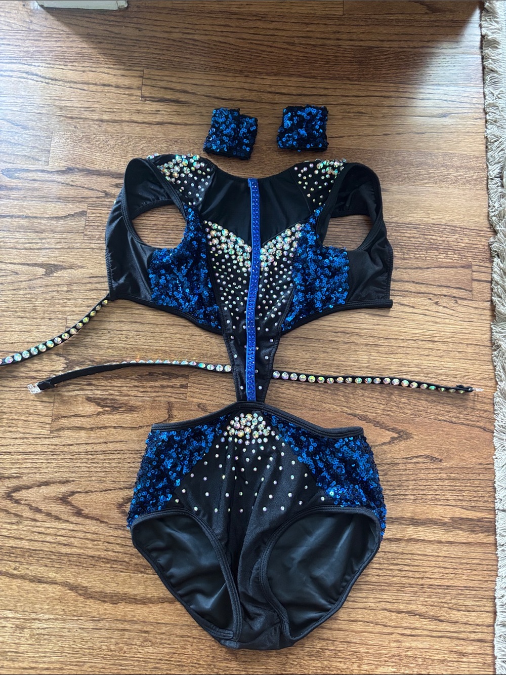 Glamour Black & Blue Sequin Dance Set